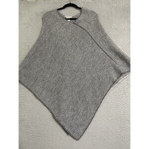 Fratelli Talli Women's Poncho Shawl Wool Alpaca Blend Italy Gray Pullover One Sz